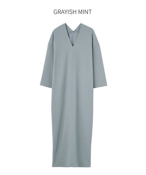 ワンピース Style7分袖ライトリラックスvネックワンピース ワンピース Style Deli スタイルデリ のファッション