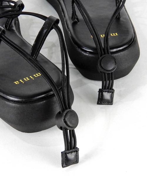 minia(ミニア)の「コードデザインの編み上げゴムスポーツサンダル/フラットサンダル □(サンダル・レディース・ブラック/ブラウン/グレー/カーキ・LL/S/M/L)」の20枚目の写真