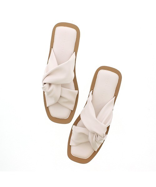 JELLY BEANS(ジェリービーンズ)の「ターバンフラットサンダル(115-19301)JELLY BEANS(ジェリービーンズ)(サンダル・レディース・ホワイト/ブラック/グレイッシュベージュ・LL/S/M/L)」の11枚目の写真