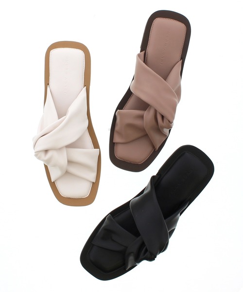 JELLY BEANS(ジェリービーンズ)の「ターバンフラットサンダル(115-19301)JELLY BEANS(ジェリービーンズ)(サンダル・レディース・ホワイト/ブラック/グレイッシュベージュ・LL/S/M/L)」の5枚目の写真