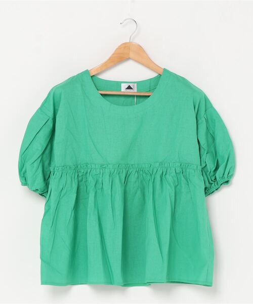 emi+(エミプラス)の「フロントギャザーチュニックブラウス(シャツ/ブラウス・レディース・ホワイト/パープル/グリーン/キャメル/ライトグリーン/ブラック/ライトピンク/ブルーグリーン・FREE)」の14枚目の写真