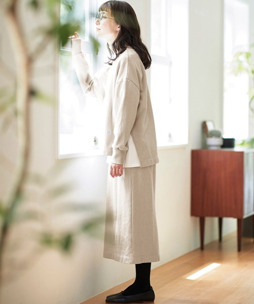 Sunny clouds（サニークラウズ）の「サニークラウズ　スウェットスカート（スカート・レディース・グレイッシュベージュ/ブラック・NM/MEDIUM/LARGE/X-LARGE/XX-LARGE）」の6枚目の写真