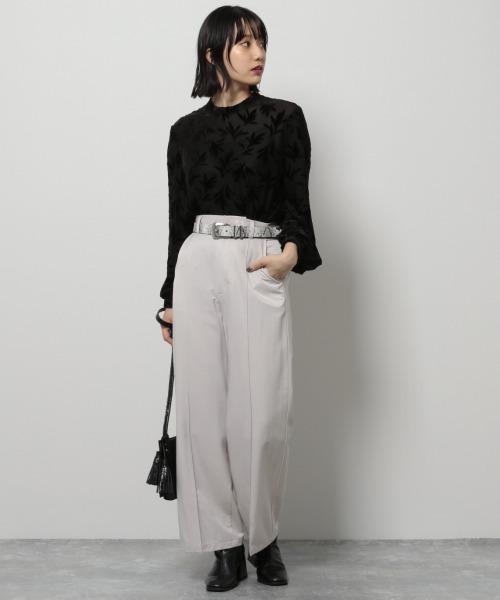 PAGEBOY（ページボーイ）の「ブライトサージスラックス(タックパンツ)（スラックス・レディース・ブラック/パープル/グレイッシュベージュ・SMALL/MEDIUM）」の9枚目の写真