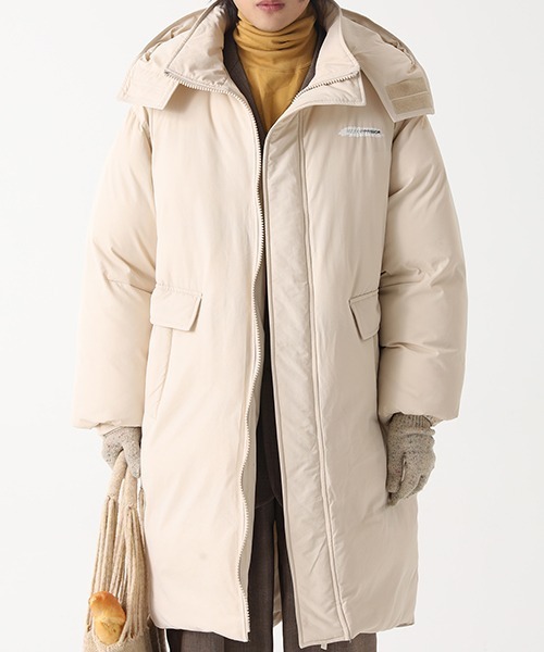 MASONPRINCE(メイソンプリンス)の「【MASONPRINCE】High neck hooded down coat MF1042(ダウンジャケット/コート・メンズ・アイボリー/ブラック・M/L/XS/S)」の6枚目の写真