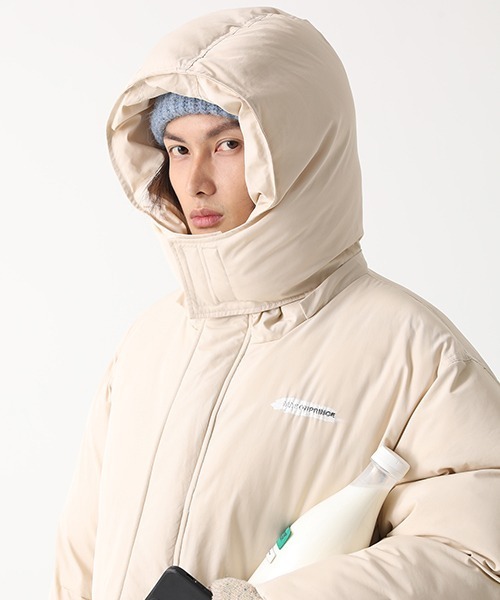 MASONPRINCE(メイソンプリンス)の「【MASONPRINCE】High neck hooded down coat MF1042(ダウンジャケット/コート・メンズ・アイボリー/ブラック・M/L/XS/S)」の7枚目の写真