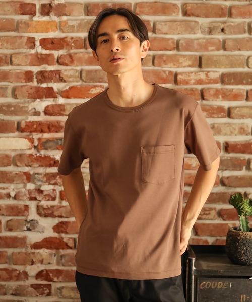 UNION STATION（ユニオンステーション）の「ソフトスムース半袖Ｔシャツ（Tシャツ/カットソー・メンズ・ライトブルー/ブラック/ベージュ/ブラウン/オフホワイト/ライトグリーン/杢グレー/ライトベージュ・LL/S/M/L/XL）」の5枚目の写真