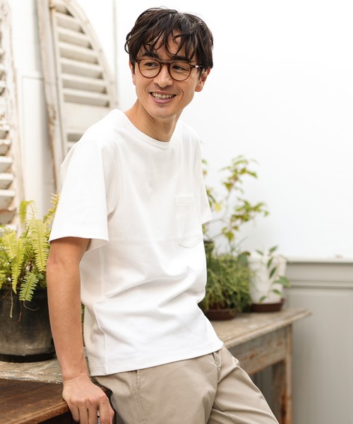 UNION STATION（ユニオンステーション）の「ソフトスムース半袖Ｔシャツ（Tシャツ/カットソー・メンズ・ライトブルー/ブラック/ベージュ/ブラウン/オフホワイト/ライトグリーン/杢グレー/ライトベージュ・LL/S/M/L/XL）」の2枚目の写真