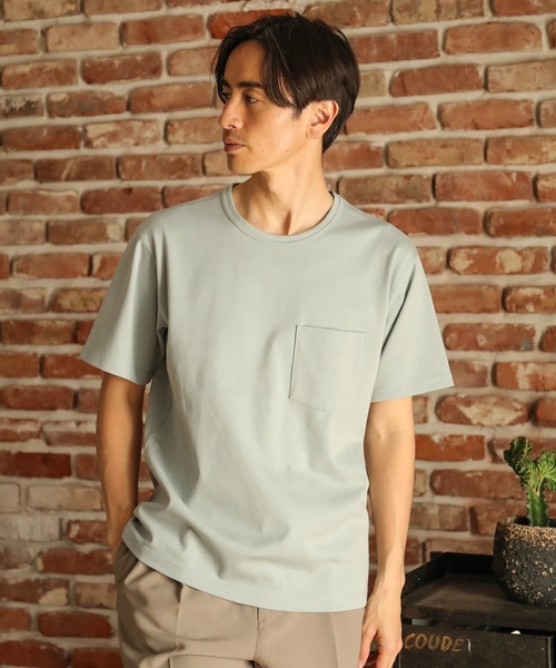 UNION STATION（ユニオンステーション）の「ソフトスムース半袖Ｔシャツ（Tシャツ/カットソー・メンズ・ライトブルー/ブラック/ベージュ/ブラウン/オフホワイト/ライトグリーン/杢グレー/ライトベージュ・LL/S/M/L/XL）」の7枚目の写真