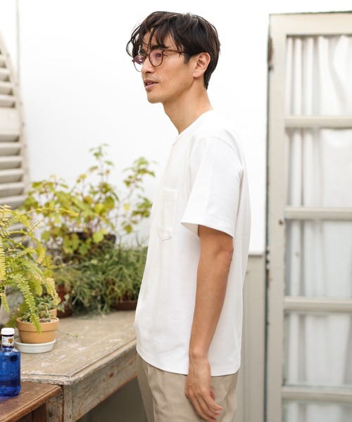 UNION STATION（ユニオンステーション）の「ソフトスムース半袖Ｔシャツ（Tシャツ/カットソー・メンズ・ライトブルー/ブラック/ベージュ/ブラウン/オフホワイト/ライトグリーン/杢グレー/ライトベージュ・LL/S/M/L/XL）」の15枚目の写真