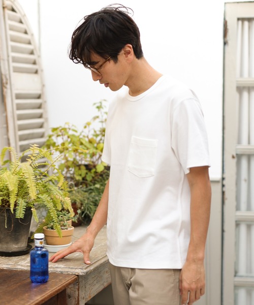 UNION STATION（ユニオンステーション）の「ソフトスムース半袖Ｔシャツ（Tシャツ/カットソー・メンズ・ライトブルー/ブラック/ベージュ/ブラウン/オフホワイト/ライトグリーン/杢グレー/ライトベージュ・LL/S/M/L/XL）」の16枚目の写真