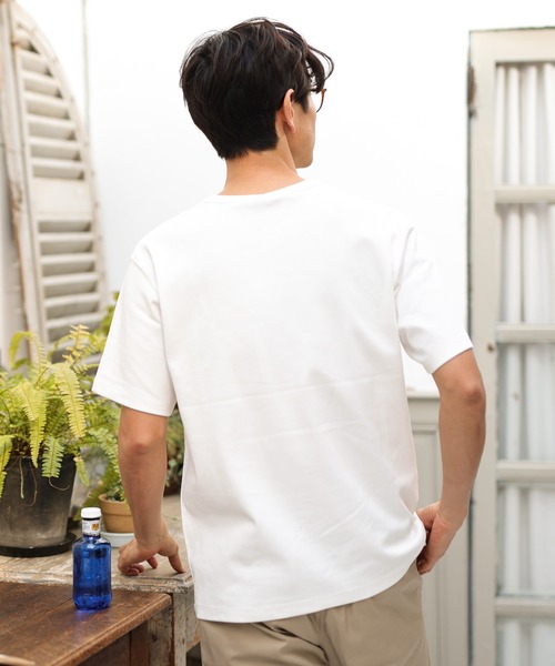 UNION STATION（ユニオンステーション）の「ソフトスムース半袖Ｔシャツ（Tシャツ/カットソー・メンズ・ライトブルー/ブラック/ベージュ/ブラウン/オフホワイト/ライトグリーン/杢グレー/ライトベージュ・LL/S/M/L/XL）」の17枚目の写真