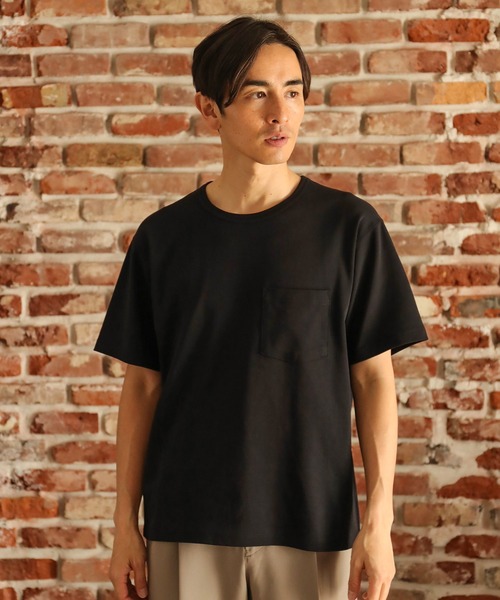 UNION STATION（ユニオンステーション）の「ソフトスムース半袖Ｔシャツ（Tシャツ/カットソー・メンズ・ライトブルー/ブラック/ベージュ/ブラウン/オフホワイト/ライトグリーン/杢グレー/ライトベージュ・LL/S/M/L/XL）」の11枚目の写真