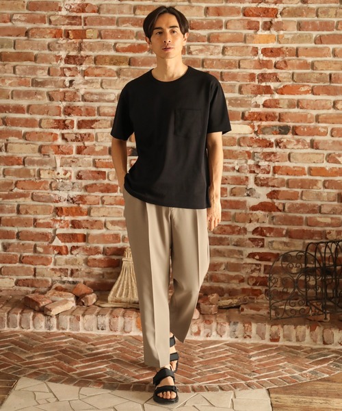 UNION STATION（ユニオンステーション）の「ソフトスムース半袖Ｔシャツ（Tシャツ/カットソー・メンズ・ライトブルー/ブラック/ベージュ/ブラウン/オフホワイト/ライトグリーン/杢グレー/ライトベージュ・LL/S/M/L/XL）」の13枚目の写真