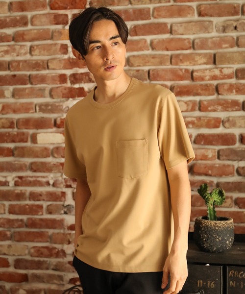 UNION STATION（ユニオンステーション）の「ソフトスムース半袖Ｔシャツ（Tシャツ/カットソー・メンズ・ライトブルー/ブラック/ベージュ/ブラウン/オフホワイト/ライトグリーン/杢グレー/ライトベージュ・LL/S/M/L/XL）」の20枚目の写真