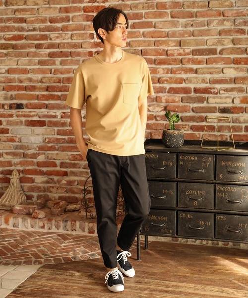 UNION STATION（ユニオンステーション）の「ソフトスムース半袖Ｔシャツ（Tシャツ/カットソー・メンズ・ライトブルー/ブラック/ベージュ/ブラウン/オフホワイト/ライトグリーン/杢グレー/ライトベージュ・LL/S/M/L/XL）」の21枚目の写真