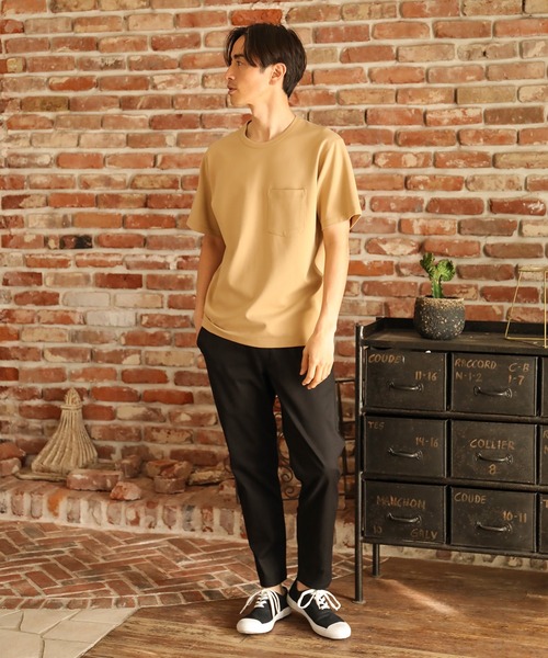 UNION STATION（ユニオンステーション）の「ソフトスムース半袖Ｔシャツ（Tシャツ/カットソー・メンズ・ライトブルー/ブラック/ベージュ/ブラウン/オフホワイト/ライトグリーン/杢グレー/ライトベージュ・LL/S/M/L/XL）」の22枚目の写真