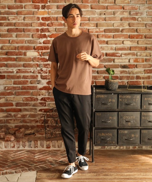 UNION STATION（ユニオンステーション）の「ソフトスムース半袖Ｔシャツ（Tシャツ/カットソー・メンズ・ライトブルー/ブラック/ベージュ/ブラウン/オフホワイト/ライトグリーン/杢グレー/ライトベージュ・LL/S/M/L/XL）」の10枚目の写真