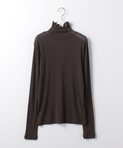 green label relaxing（グリーンレーベルリラクシング）の「FFC シアー テレコ ハイネック プルオーバー カットソー（Tシャツ/カットソー・レディース・イエロー/ダークグレー/オフホワイト・FREE）」の14枚目の写真