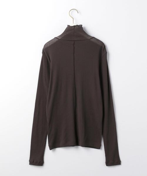green label relaxing（グリーンレーベルリラクシング）の「FFC シアー テレコ ハイネック プルオーバー カットソー（Tシャツ/カットソー・レディース・イエロー/ダークグレー/オフホワイト・FREE）」の15枚目の写真