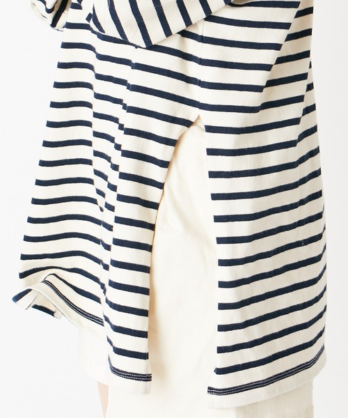 Chico（チコ）の「ボーダー袖スリットルーズロンT（Tシャツ/カットソー・レディース・ミント/ベージュ/ネイビー・FREE）」の21枚目の写真