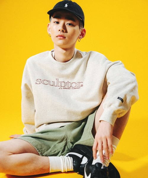 SCULPTOR（スカルプター）の「RETRO OUTLINE SWEATSHIRT/レトロアウトラインスウェット（スウェット・レディース・チャコールグレー/ブラック/アイボリー/杢グレー・SMALL/MEDIUM/LARGE/X-LARGE）」の7枚目の写真