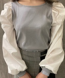 WEGO | WEGO/パフギャザースリーブスクエアネックトップス(Tシャツ/カットソー)