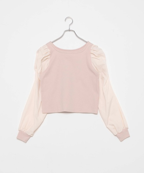 WEGO(ウィゴー)の「WEGO/パフギャザースリーブスクエアネックトップス(Tシャツ/カットソー・レディース・ホワイト/ブラック/サックスブルー/ライトピンク/ライトパープル/ライトブラウン・FREE)」の9枚目の写真