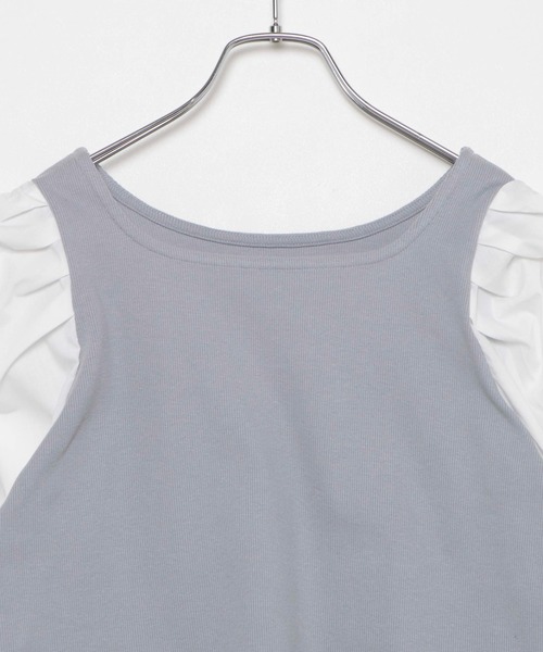 WEGO(ウィゴー)の「WEGO/パフギャザースリーブスクエアネックトップス(Tシャツ/カットソー・レディース・ホワイト/ブラック/サックスブルー/ライトピンク/ライトパープル/ライトブラウン・FREE)」の12枚目の写真