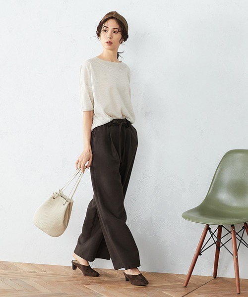 COMME CA ISM（コムサイズム）の「《シアー素材》 ニットプルオーバー（ニット/セーター・レディース・ホワイト/ダークブラウン/ブラウン・MEDIUM/LARGE）」の11枚目の写真