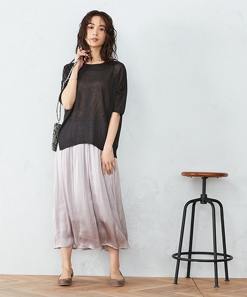 COMME CA ISM（コムサイズム）の「《シアー素材》 ニットプルオーバー（ニット/セーター・レディース・ホワイト/ダークブラウン/ブラウン・MEDIUM/LARGE）」の7枚目の写真