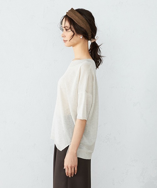 COMME CA ISM（コムサイズム）の「《シアー素材》 ニットプルオーバー（ニット/セーター・レディース・ホワイト/ダークブラウン/ブラウン・MEDIUM/LARGE）」の13枚目の写真