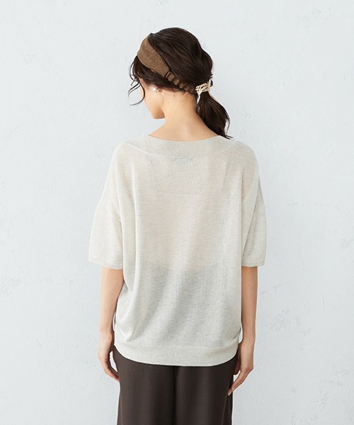 COMME CA ISM（コムサイズム）の「《シアー素材》 ニットプルオーバー（ニット/セーター・レディース・ホワイト/ダークブラウン/ブラウン・MEDIUM/LARGE）」の10枚目の写真