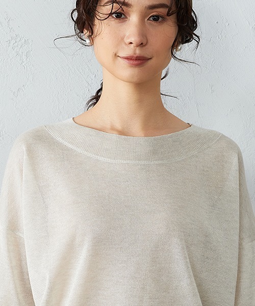 COMME CA ISM（コムサイズム）の「《シアー素材》 ニットプルオーバー（ニット/セーター・レディース・ホワイト/ダークブラウン/ブラウン・MEDIUM/LARGE）」の8枚目の写真