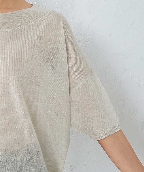 COMME CA ISM（コムサイズム）の「《シアー素材》 ニットプルオーバー（ニット/セーター・レディース・ホワイト/ダークブラウン/ブラウン・MEDIUM/LARGE）」の9枚目の写真