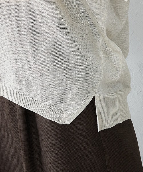 COMME CA ISM（コムサイズム）の「《シアー素材》 ニットプルオーバー（ニット/セーター・レディース・ホワイト/ダークブラウン/ブラウン・MEDIUM/LARGE）」の12枚目の写真