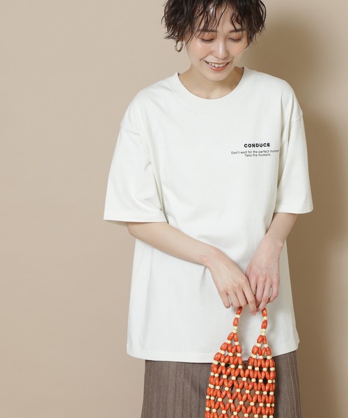 N.（N. Natural Beauty Basic）（エヌエヌナチュラルビューティーベーシック）の「◆メッセージＴシャツ（Tシャツ/カットソー・レディース・オフホワイト/スミクロ・MEDIUM）」の8枚目の写真