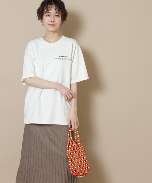 N.（N. Natural Beauty Basic）（エヌエヌナチュラルビューティーベーシック）の「◆メッセージＴシャツ（Tシャツ/カットソー・レディース・オフホワイト/スミクロ・MEDIUM）」の6枚目の写真