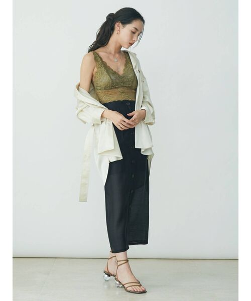 EVRIS（エヴリス）の「レースビスチェ（キャミソール・レディース・ブラック/ピンク/カーキ・FREE）」の7枚目の写真