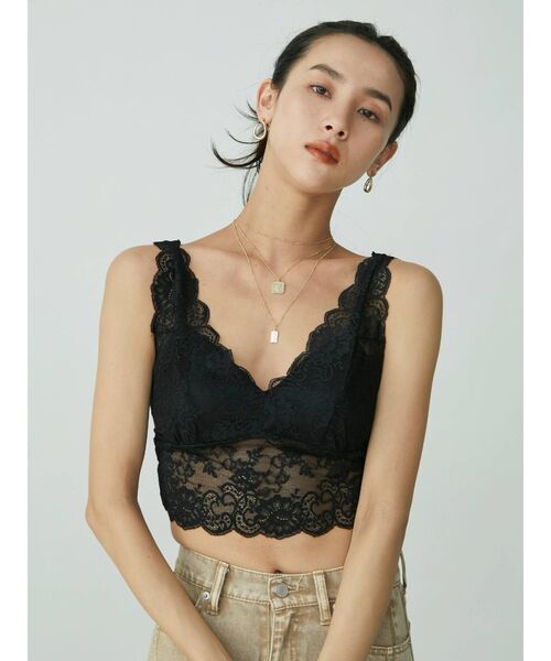EVRIS（エヴリス）の「レースビスチェ（キャミソール・レディース・ブラック/ピンク/カーキ・FREE）」の8枚目の写真