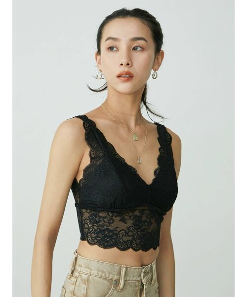 EVRIS（エヴリス）の「レースビスチェ（キャミソール・レディース・ブラック/ピンク/カーキ・FREE）」の9枚目の写真