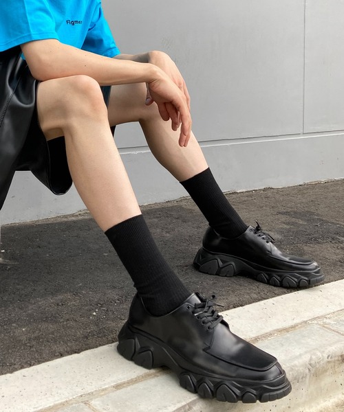 Figments(フィグメンツ)の「デザインソールダービーシューズ(ドレスシューズ・メンズ・ブラック・MEDIUM/LARGE/SMALL)」の1枚目の写真