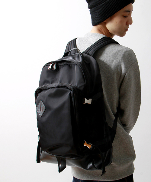 WEGO(ウィゴー)の「WEGO/サイドテープリュック(バックパック/リュック・メンズ・ブラック/ネイビー・FREE)」の2枚目の写真