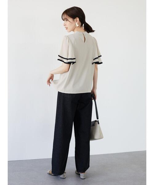 Green　Parks（グリーンパークス）の「・ELENCARE DUE　ラッフルスリーブブラウス＊（シャツ/ブラウス・レディース・ブラック/ベージュ/ピンク/アイボリー・FREE）」の22枚目の写真