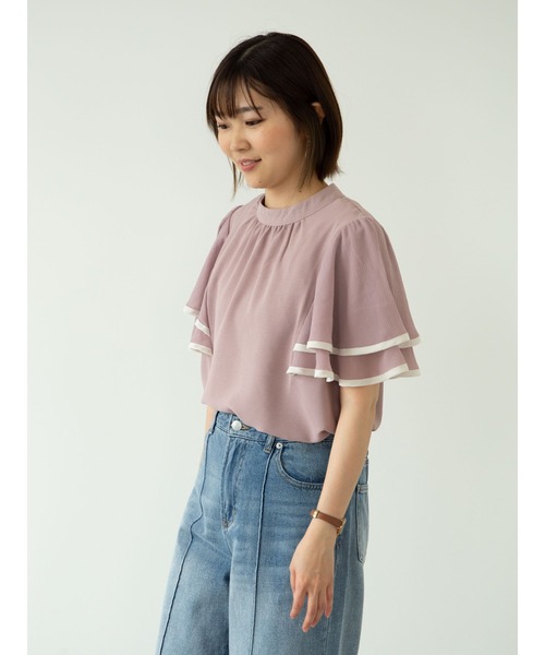 Green　Parks（グリーンパークス）の「・ELENCARE DUE　ラッフルスリーブブラウス＊（シャツ/ブラウス・レディース・ブラック/ベージュ/ピンク/アイボリー・FREE）」の13枚目の写真