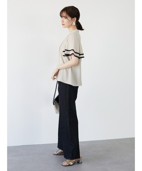 Green　Parks（グリーンパークス）の「・ELENCARE DUE　ラッフルスリーブブラウス＊（シャツ/ブラウス・レディース・ブラック/ベージュ/ピンク/アイボリー・FREE）」の12枚目の写真