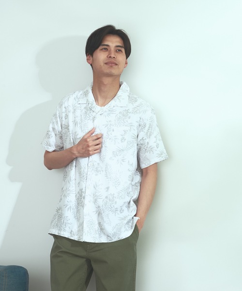 Blue Standard (ブルースタンダード)の「【BLUE STANDARD】しゃり感 涼しい フレンチオーガニックリネンミックス オープンカラー(開襟) パナマシャツ(シャツ/ブラウス・メンズ・カーキ/サックスブルー/ネイビー/ホワイト/ブルー/ライトグレー・MEDIUM/X-LARGE/LARGE)」の3枚目の写真