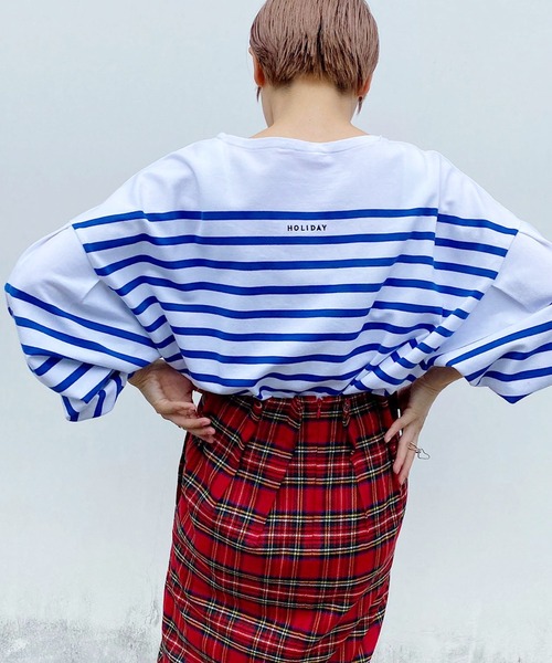 【極美品】HOLIDAY✳︎ラッセルボーダービッグトップス HOLIDAY（ホリデイ）の「RUSSELL BORDER BIG TOPS ラッセルボーダー