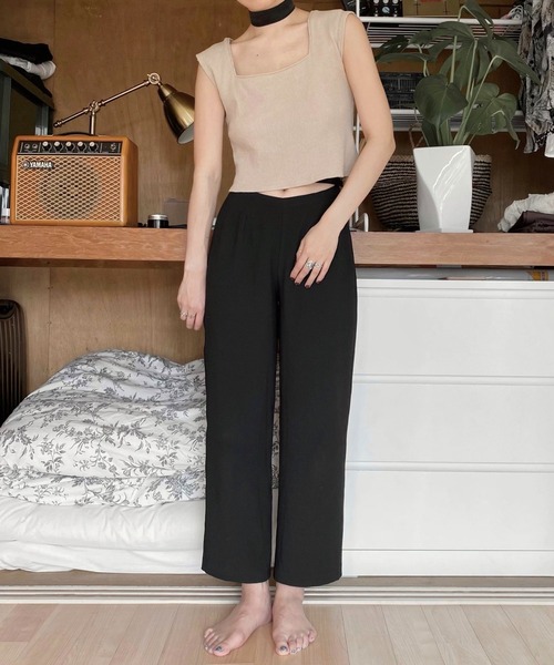 musubore（ムスボレ）の「ハングリーパンツ（スラックス・レディース・ブラック・1/0）」の7枚目の写真