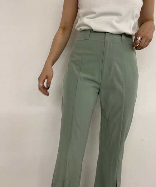 Solace（ソレイス）の「センタータックセミフレアパンツ（スラックス・レディース・ブラック/ライトグリーン/ライトブルー・FREE）」の18枚目の写真