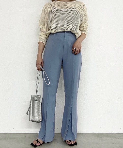 Solace（ソレイス）の「センタータックセミフレアパンツ（スラックス・レディース・ブラック/ライトグリーン/ライトブルー・FREE）」の19枚目の写真